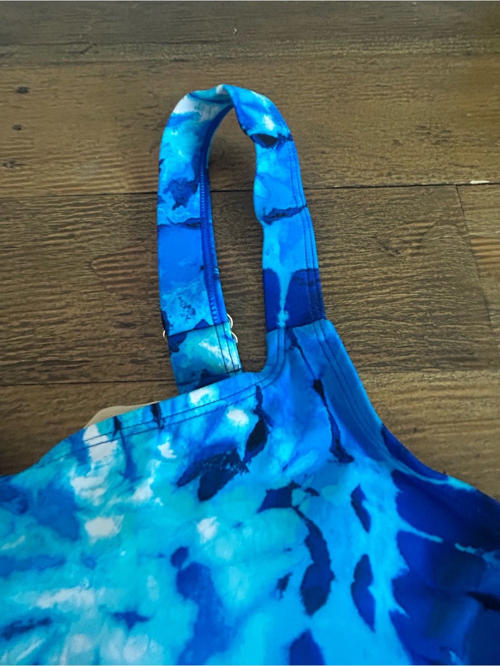 Kim Gravel x Swimsuits for all Bright Blue and white Tie-Dye Tankini Swim Set - Picture 6 of 13